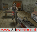 3D Oyun: Zombili Bina - Korku dolu binanın içerisinde odalardan çıkan zombileri görev gereği tek tek bulup etkisiz hale getiriyoruz