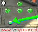 3D Oyun: 3D Misket Bilardo - Misket toplarını dengede tutmaya çalışıp aynı zamanda misketi delikten geçirip puanları topluyoruz