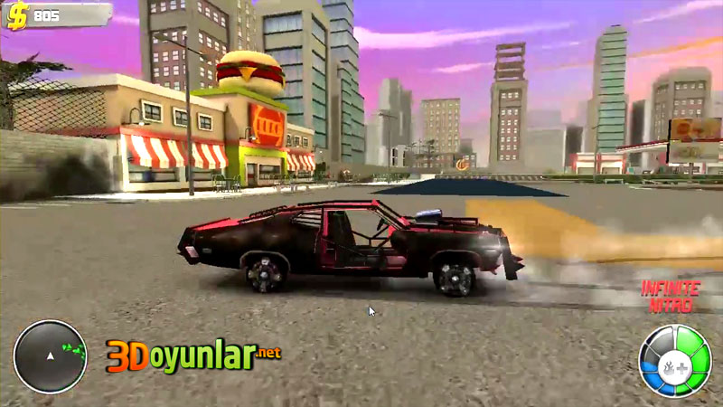 3D Araba Savaşları Arenası